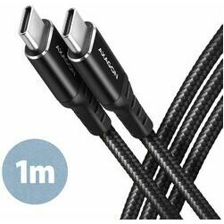 axagon-data-and-charging-usb-2-0-cable-length-1-m-3a-pd-60w-3a-black-braided